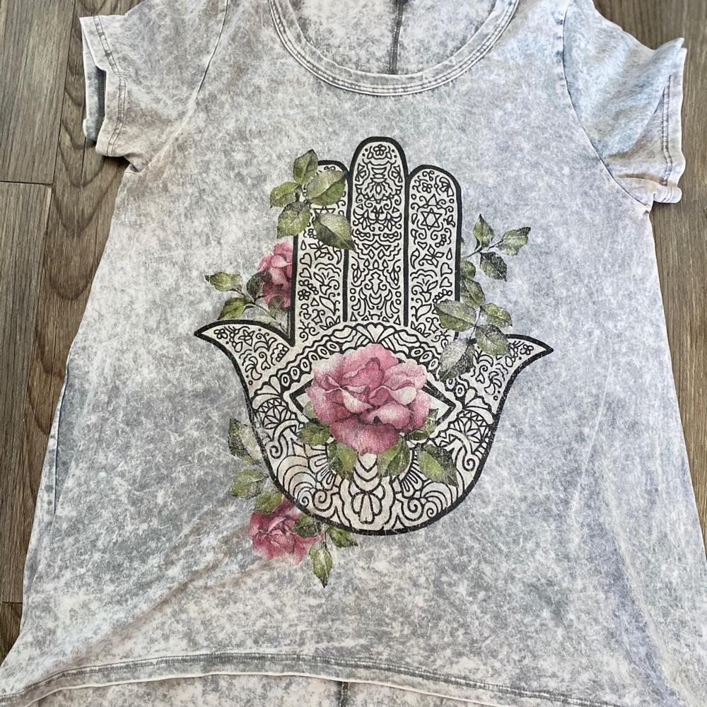 Heather grey high low tee